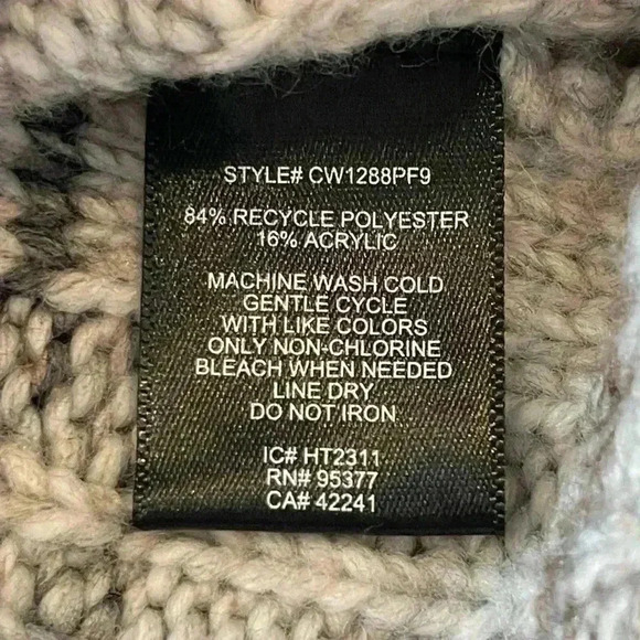 NWT Sanctuary Cozy Mornings Turtleneck Sweater,Neutrals,Gray,Textured,Relaxed XL - Picture 8 of 16